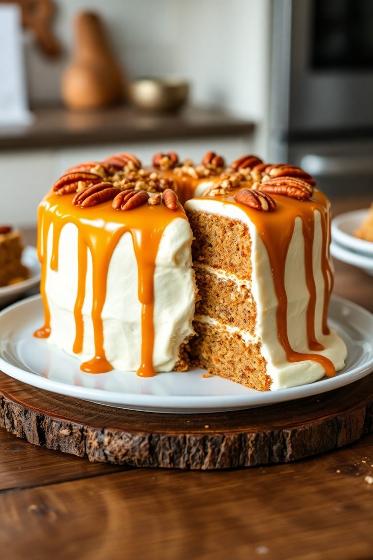 Caramel Pecan Carrot Heaven Cake Recipe