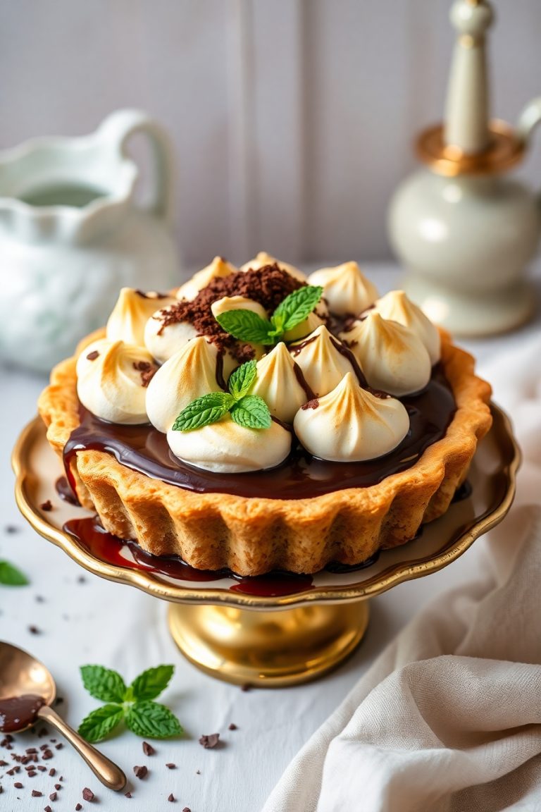 Old-Fashioned Chocolate Pie with Golden Meringue: A Timeless Classic