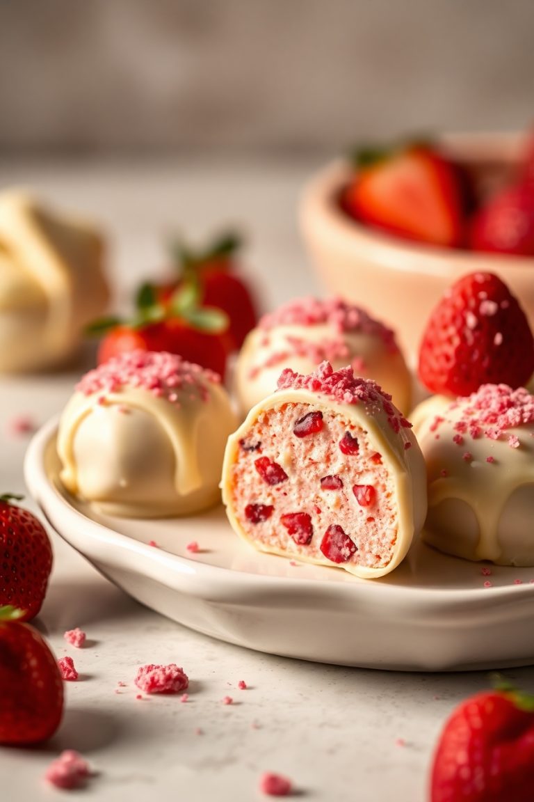 Strawberry Velvet Cheesecake Truffles: Bites of Bliss