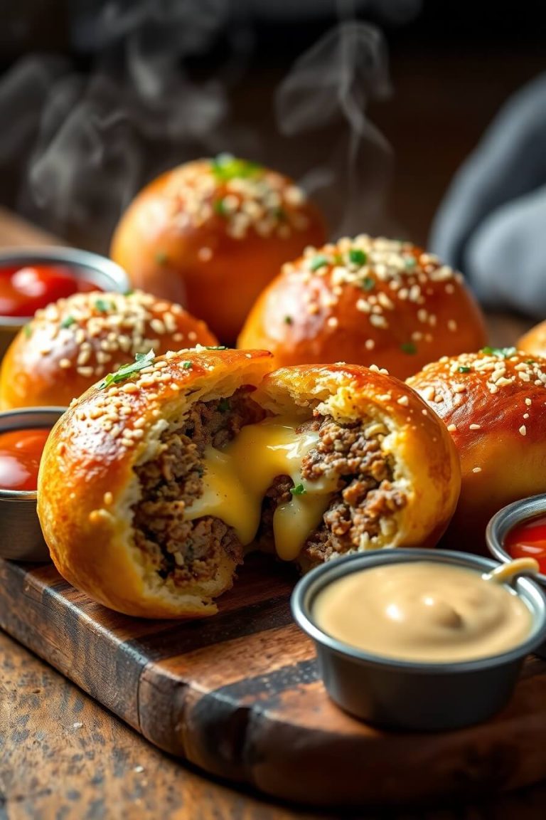 Garlic Parmesan Cheeseburger Bombs Recipe