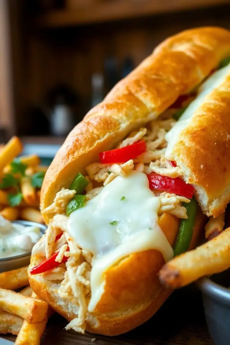 Slow Cooker Chicken Philly Sandwiches recipe