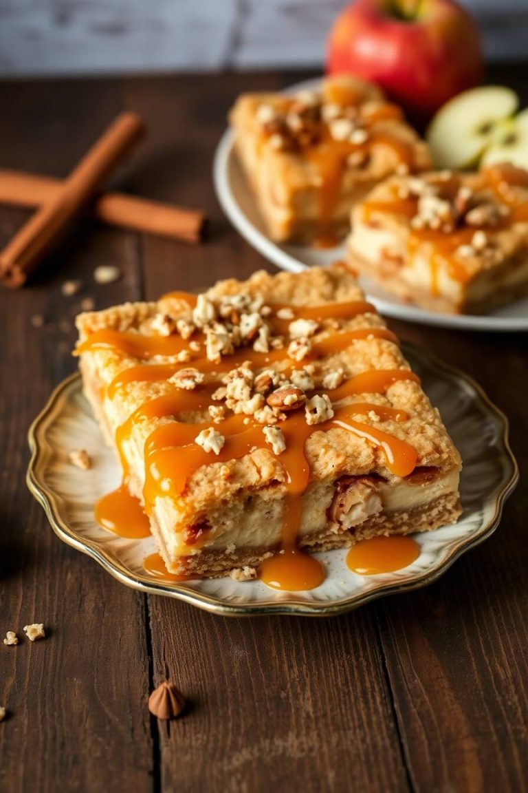 Caramel Apple Blondie Cheesecake Bars