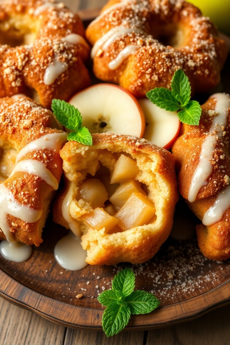 Soft Cinnamon Apple Fritters with Vanilla Glaze Recipe