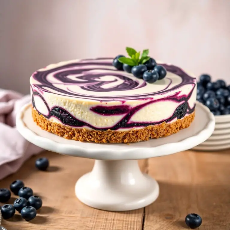 Blueberry Swirl Cheesecake (No-Bake)