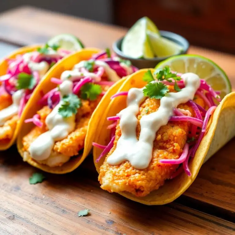 Fish Tacos with Cabbage Slaw