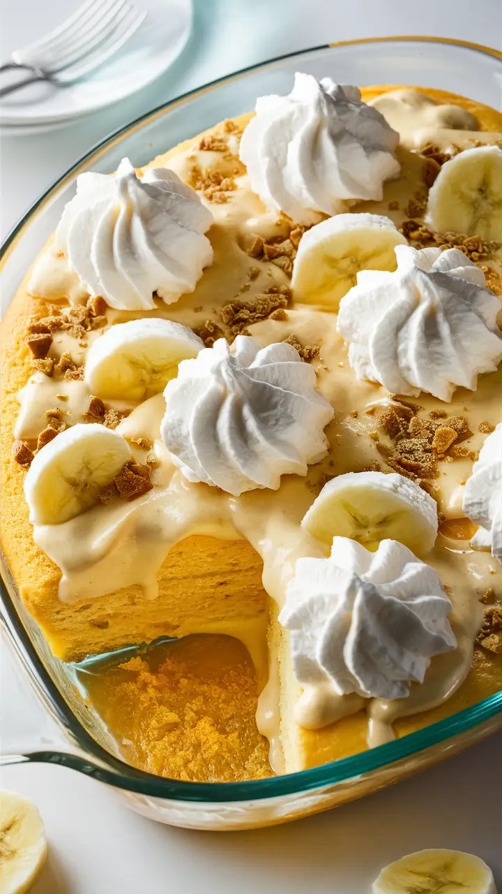 Banana Pudding Poke Cake