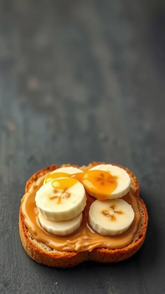 Peanut butter and banana on an English muffin