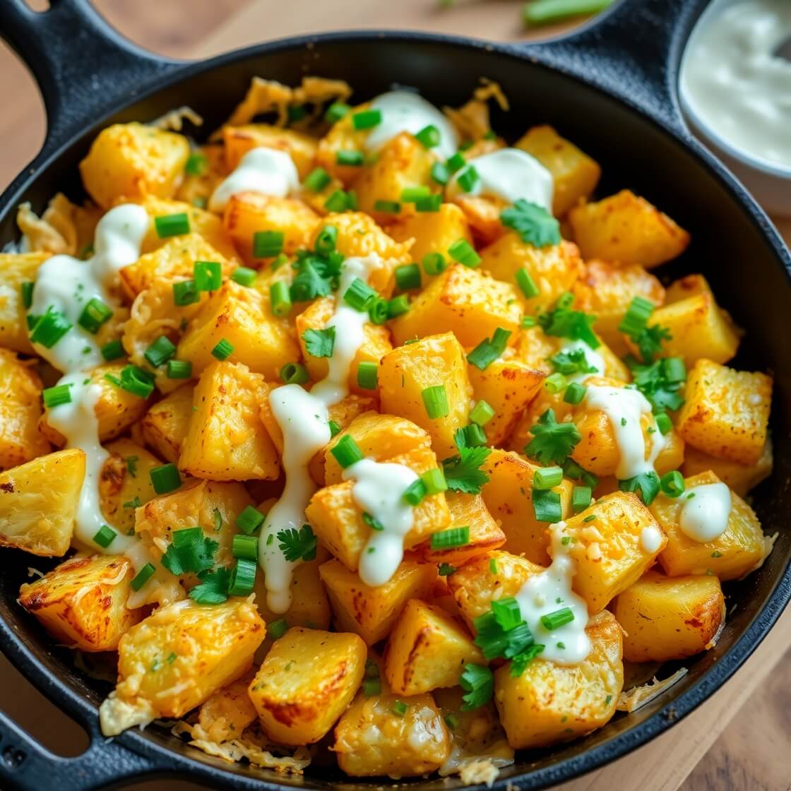 Cheesy Ranch Potatoes - The Tasty Flavors