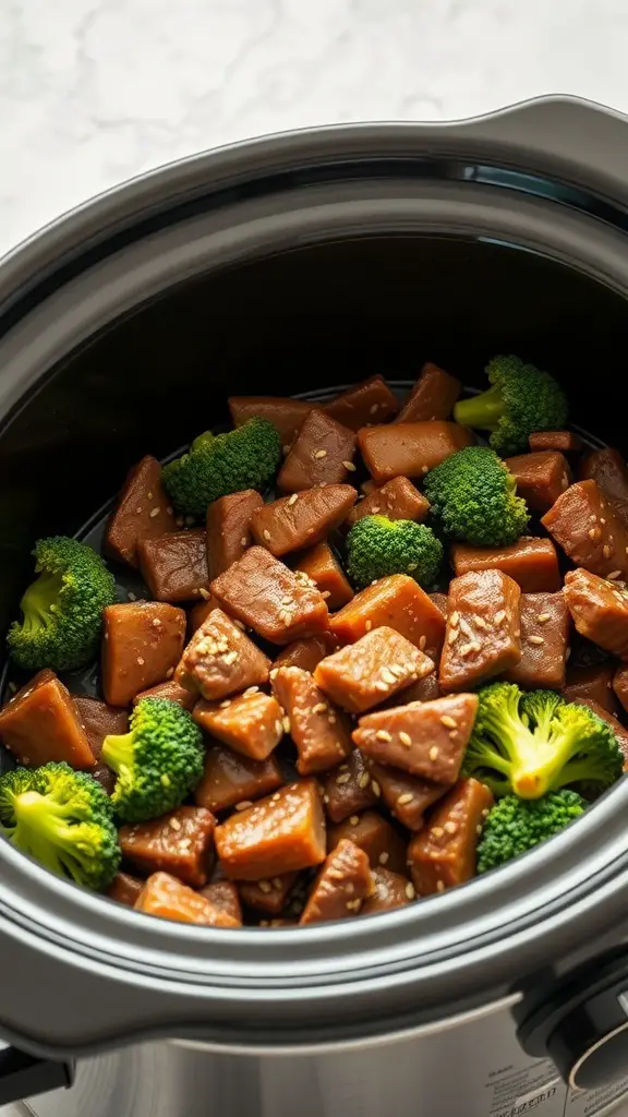 Beef and Broccoli Stir Fry in a slow cooker