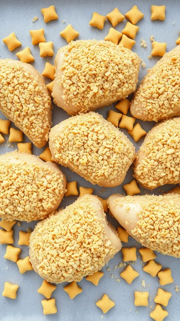 Crispy chicken coated with crushed Saltine crackers