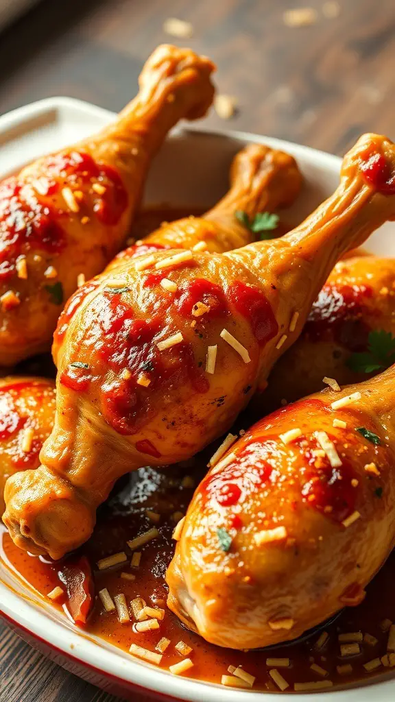 Delicious garlic Parmesan turkey legs on a plate