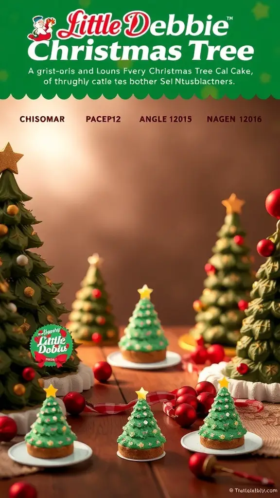 Little Debbie Christmas Tree Cakes displayed with festive decorations