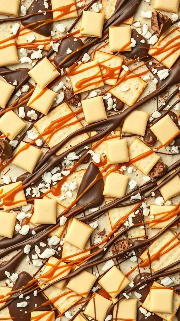 Sweet and Salty Saltine Cracker Bark with chocolate and caramel