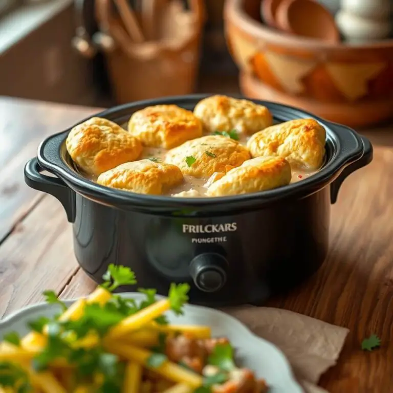 Crockpot Chicken Pot Pie with Biscuits Recipe