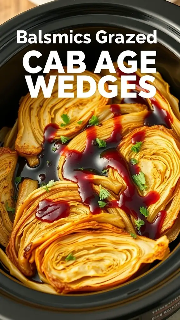 Crockpot Balsamic Glazed Cabbage Wedges