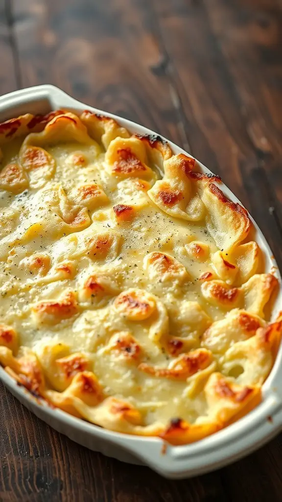 A delicious creamy potato gratin baked to a golden brown.