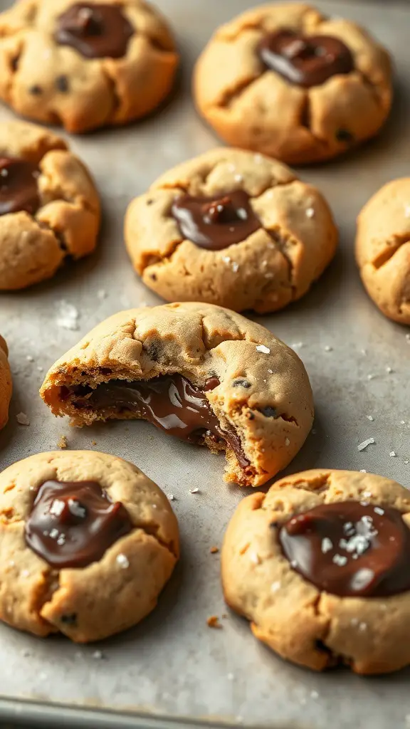 Nutella stuffed cookies with a gooey center