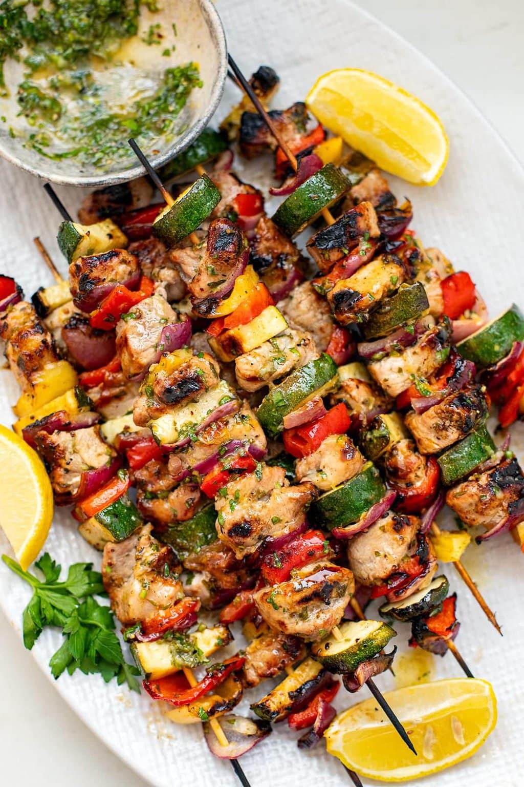 Grilled Chicken Vegetable Skewers