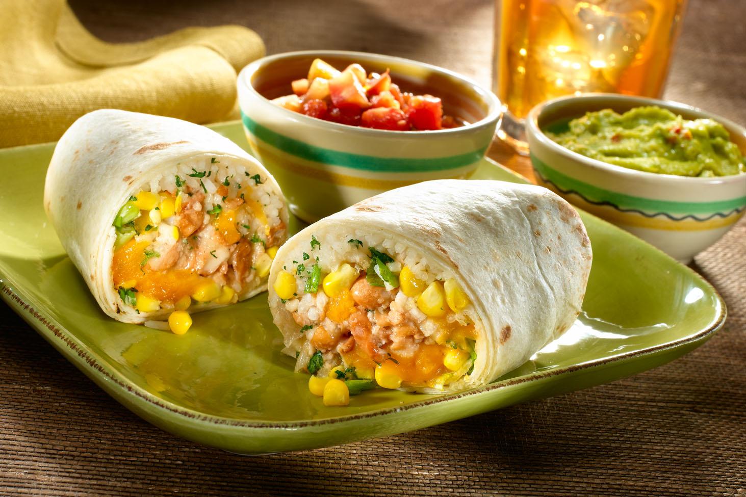 Smoked Salmon and Corn Salad Burritos