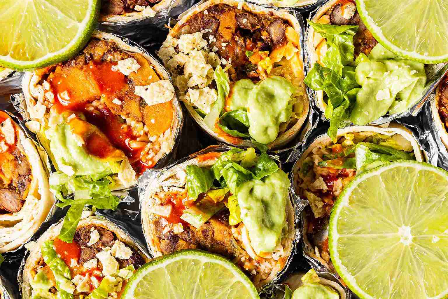 Loaded Black Bean, Sweet Potato, and Spinach Burrito