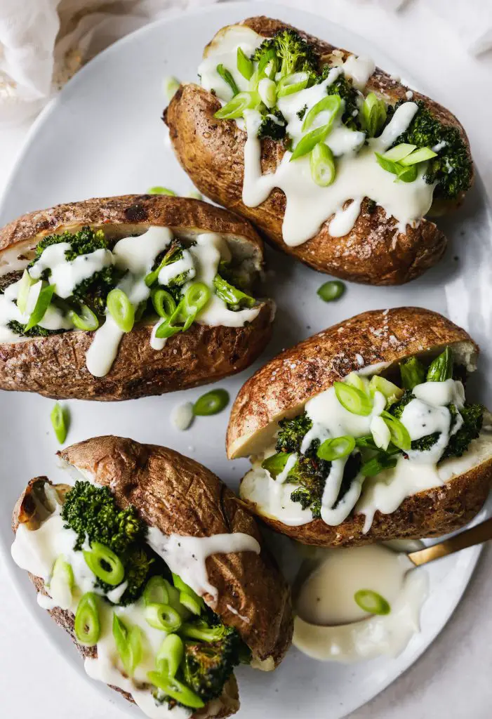 Broccoli and White Cheddar Loaded Baked Potatoes