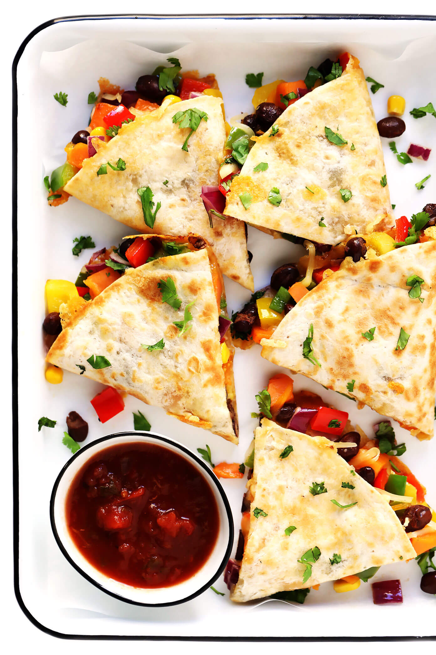 Black Bean and Veggie Sheet Pan Quesadillas