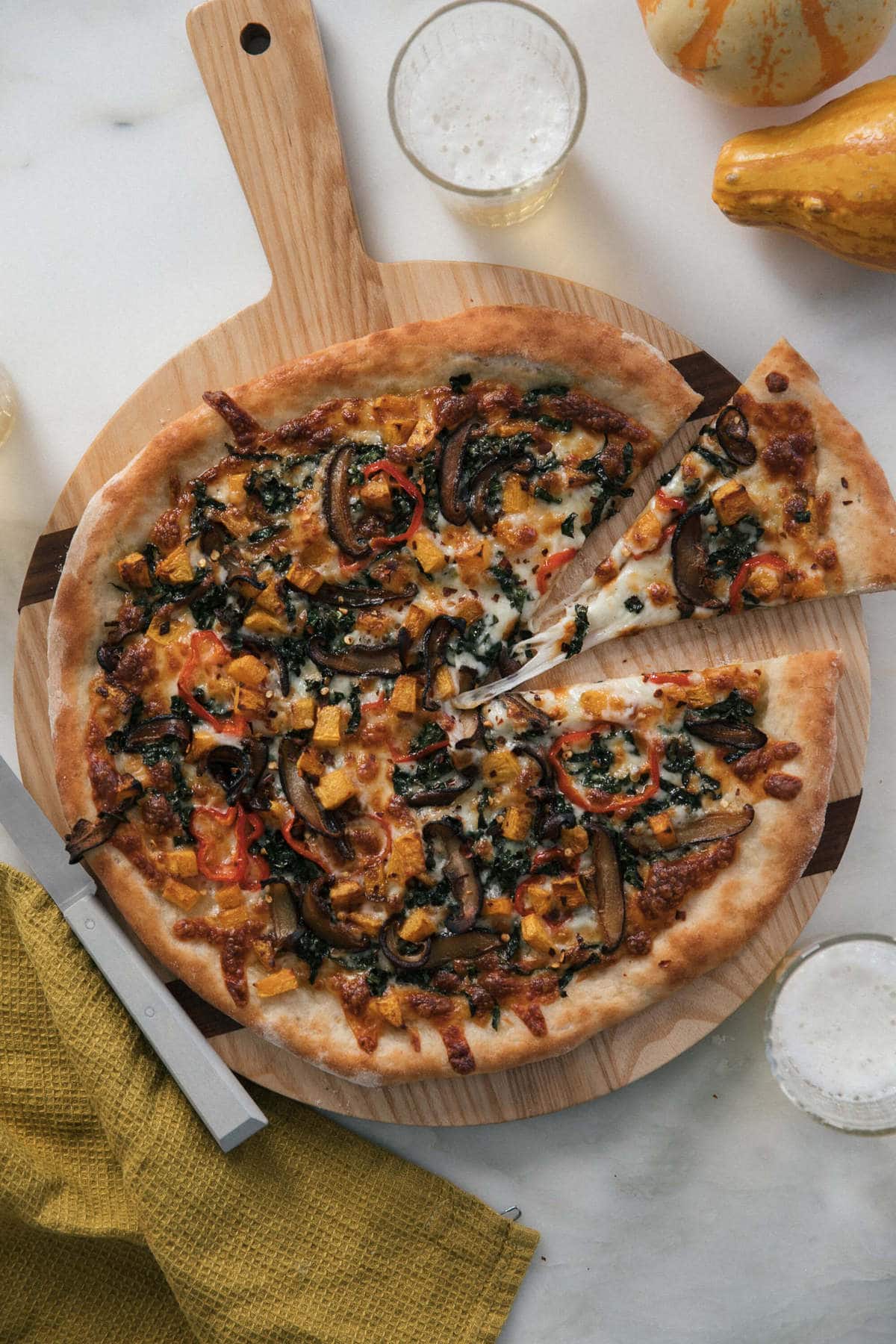 Roasted Squash and Mushroom Pizza