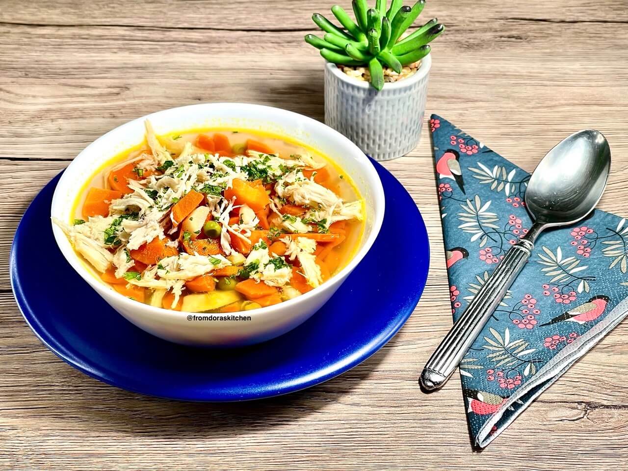 Shredded Chicken and Vegetable Soup